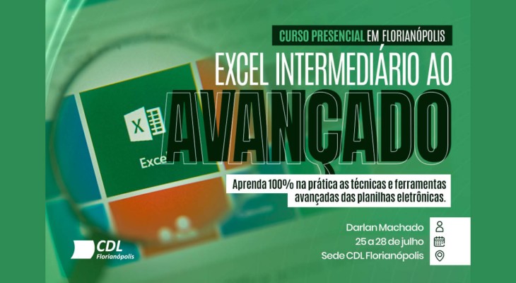 Curso presencial: Excel nível intermediário da CDL de Florianópolis